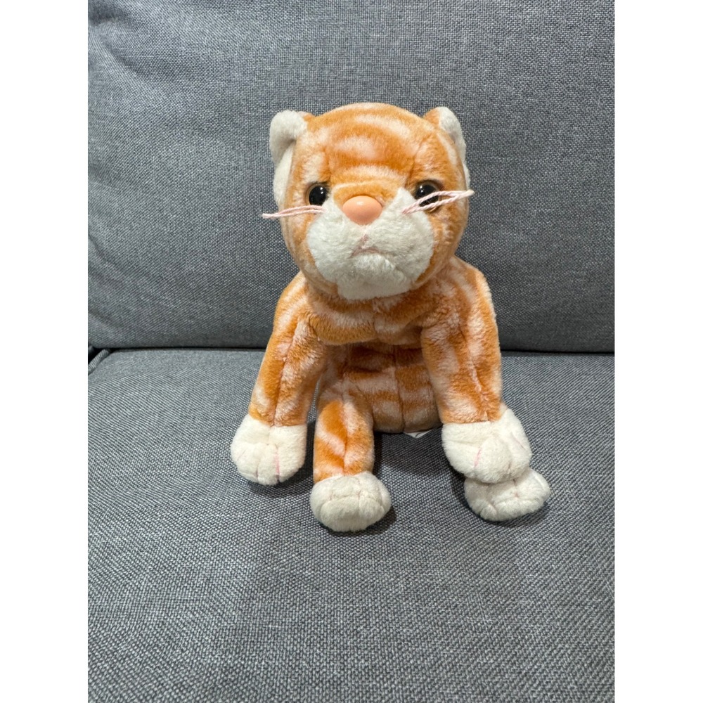 Ty Beanie Baby Amber Ginger Tabby Cat Orange Striped Plush 1999 Vintage 4265